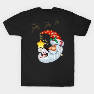 Little christmas mouse on the moon T-Shirt